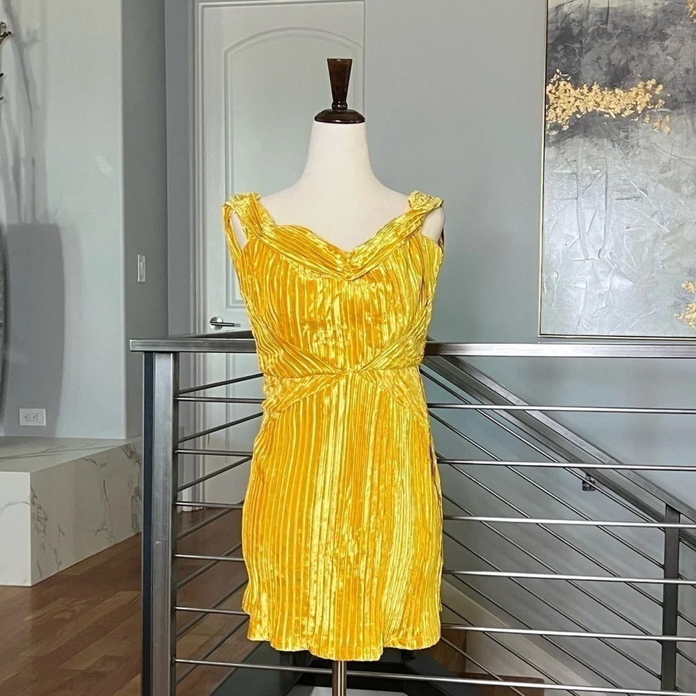 NBD Danica Mini Dress in Saffron Yellow - Picture 3 of 14